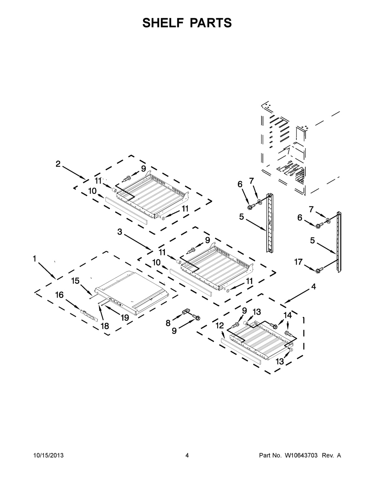 Diagram: Shelf Parts - see part 18