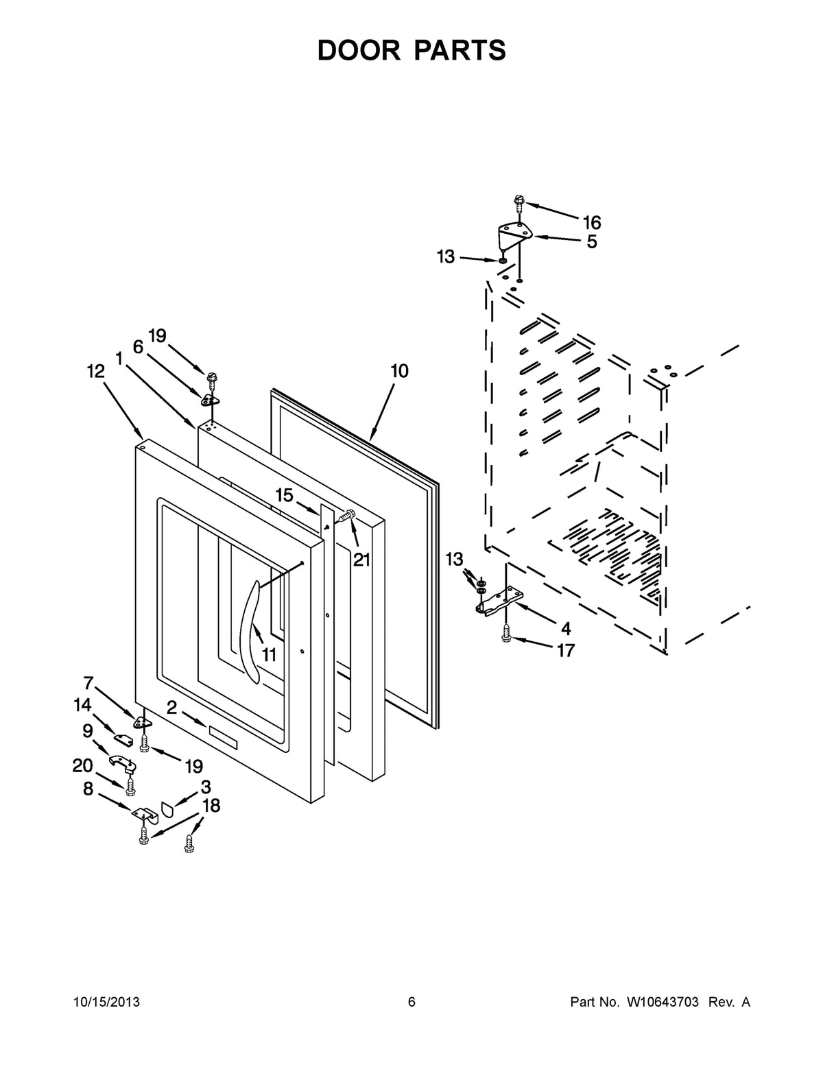 Diagram: Door Parts - see part 19