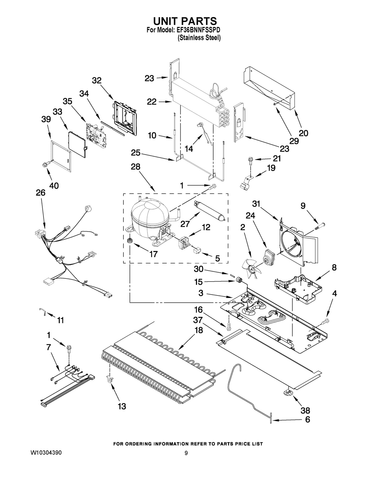 Diagram: Unit Parts - see part 32