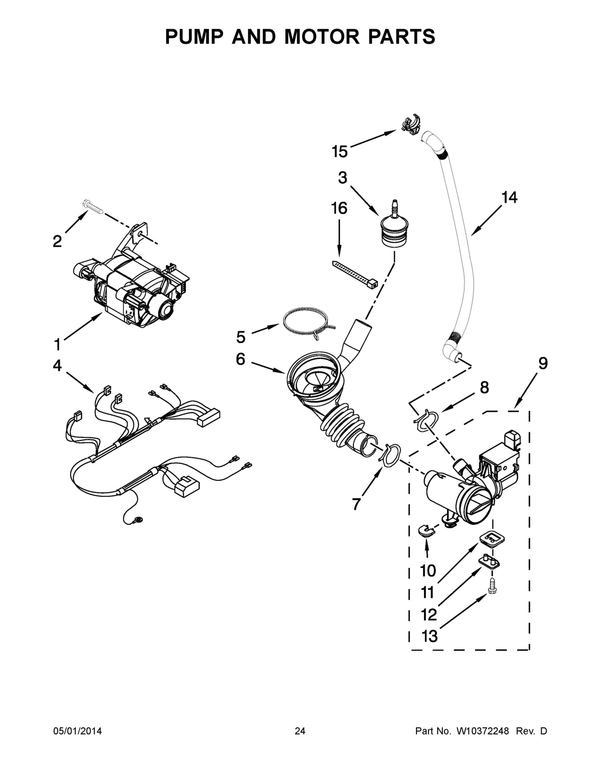 Diagram: Pump And Motor Parts - see part 7