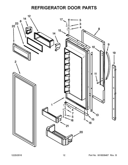 Diagram: Refrigerator Door Parts - see part 7