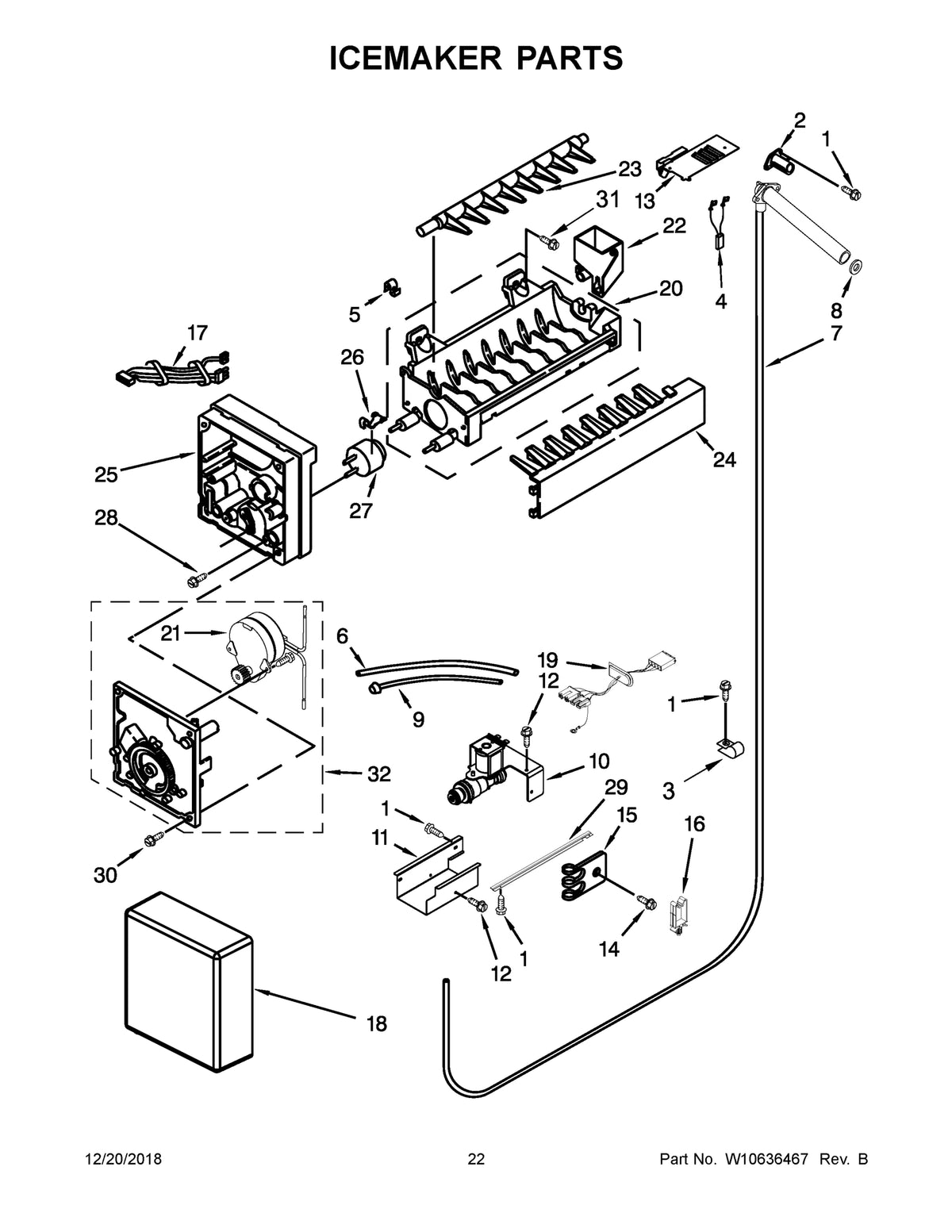 Diagram: Icemaker Parts - see part 4