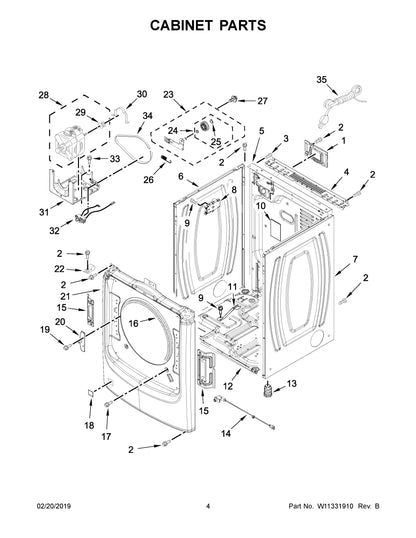 Diagram: Cabinet Parts - see part 5