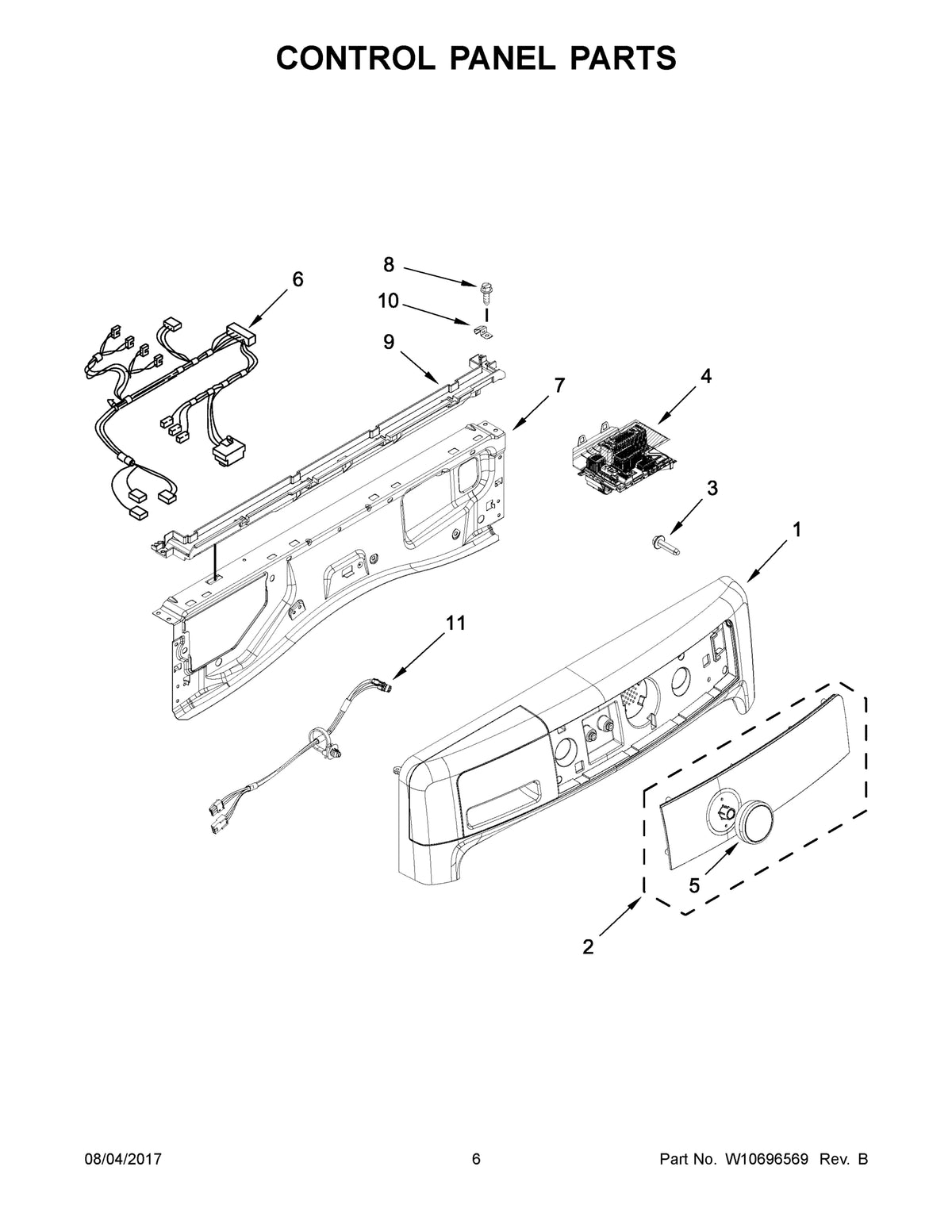 Diagram: Control Panel Parts - see part 3