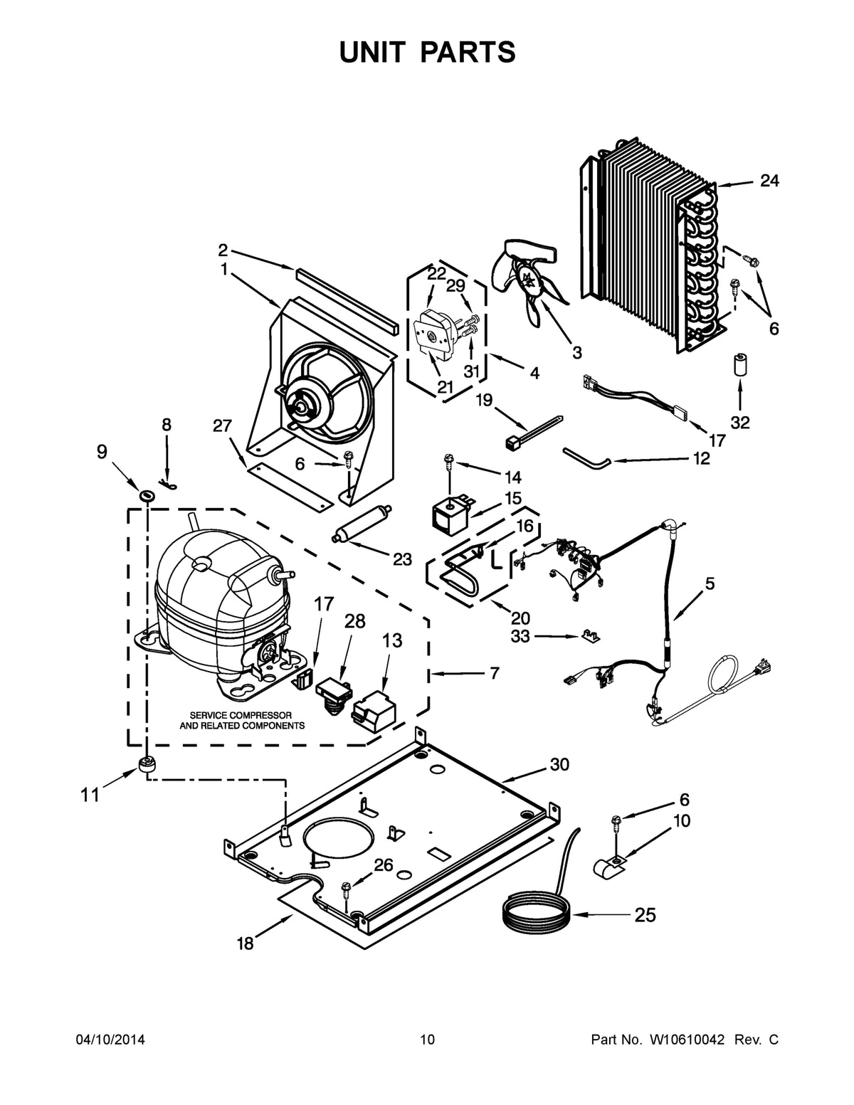 Diagram: Unit Parts - see part 12