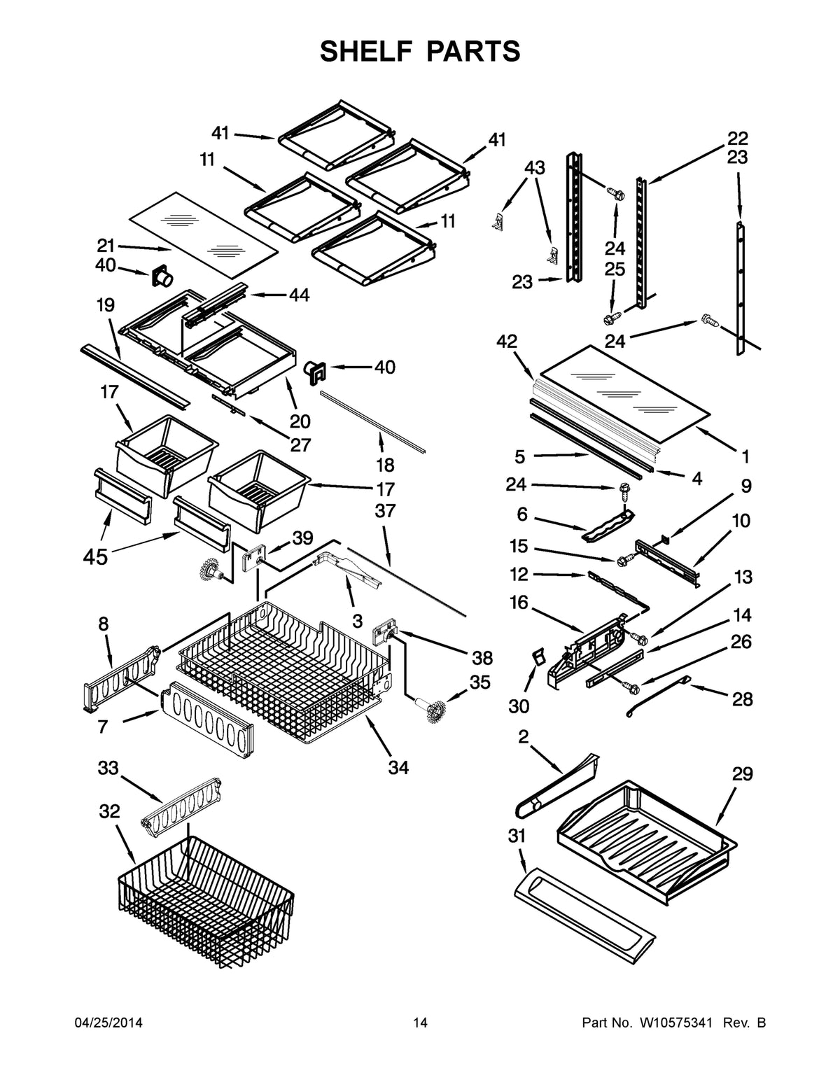 Diagram: Shelf Parts - see part 4