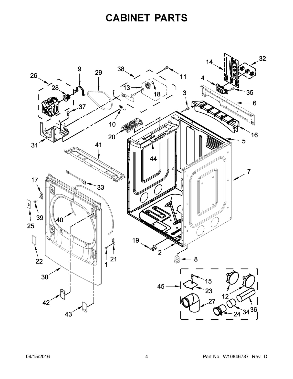 Diagram: Cabinet Parts - see part 17