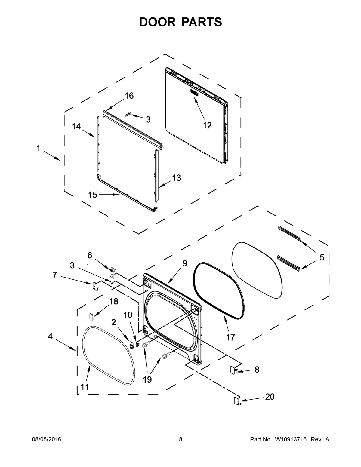 Diagram: Door Parts - see part 14