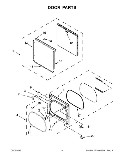 Diagram: Door Parts - see part 14