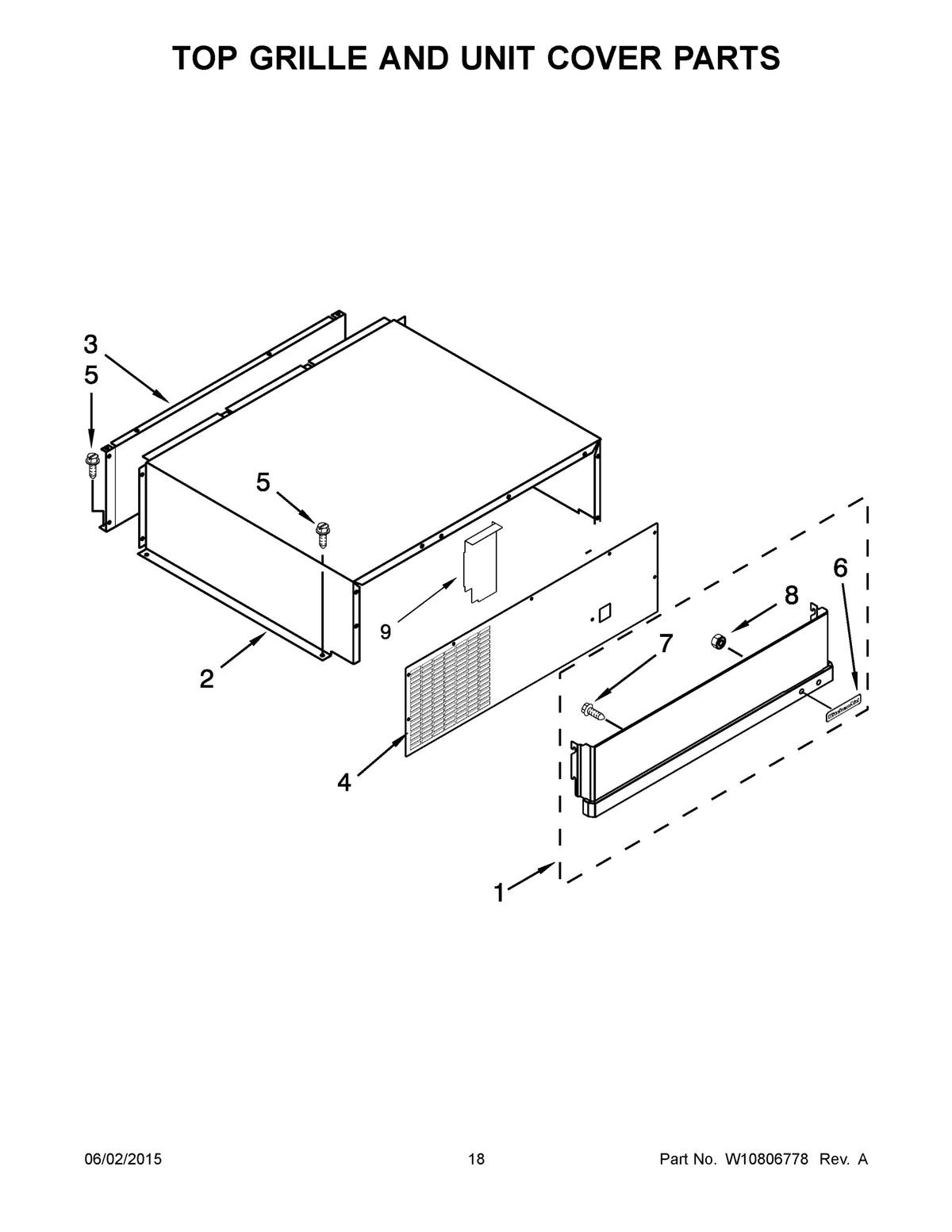 Diagram: Top Grille And Unit Cover Parts - see part 4