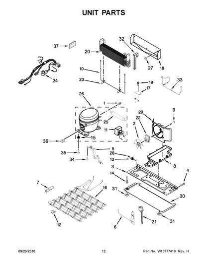 Diagram: Unit Parts - see part 36