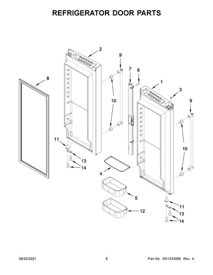 Diagram: Refrigerator Door Parts - see part 8