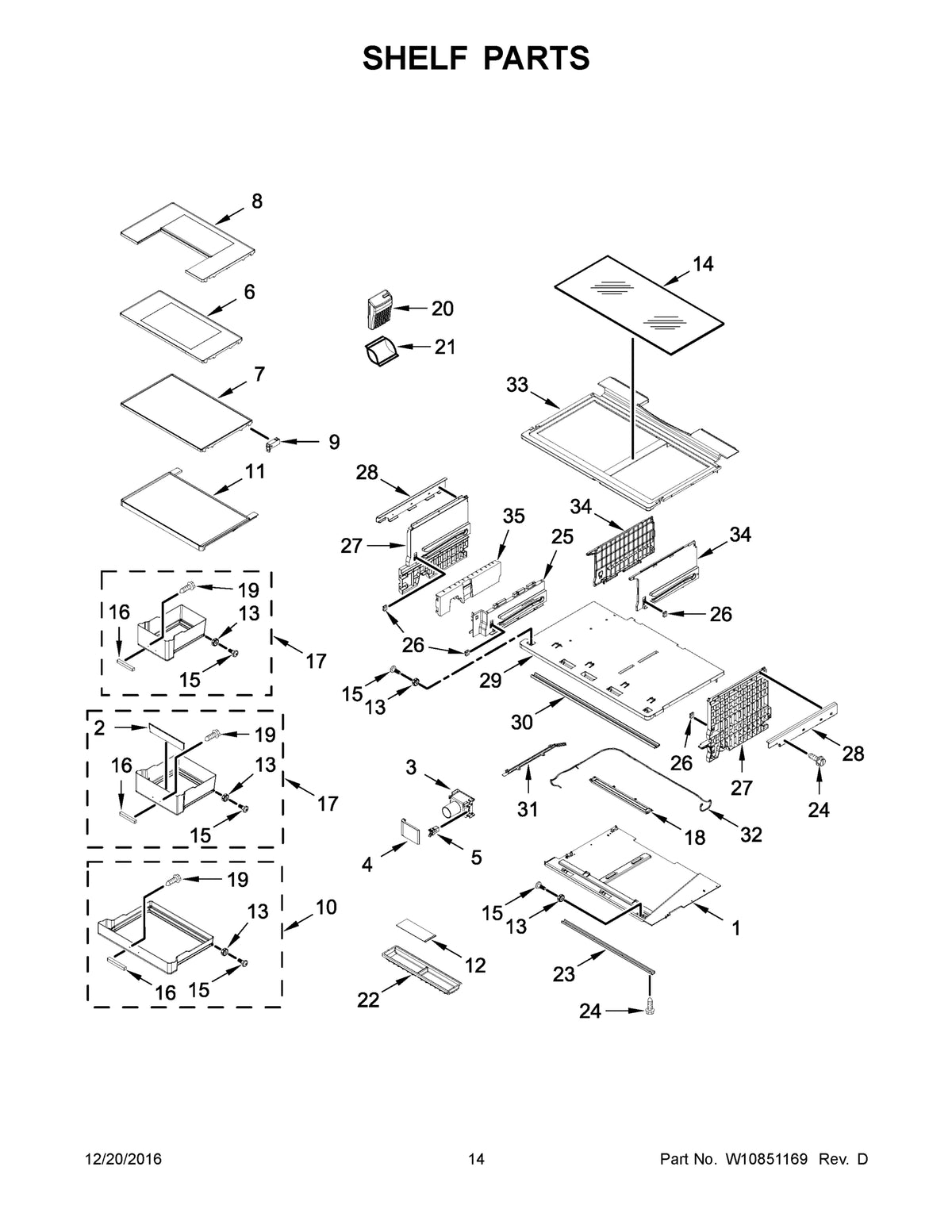 Diagram: Shelf Parts - see part 24