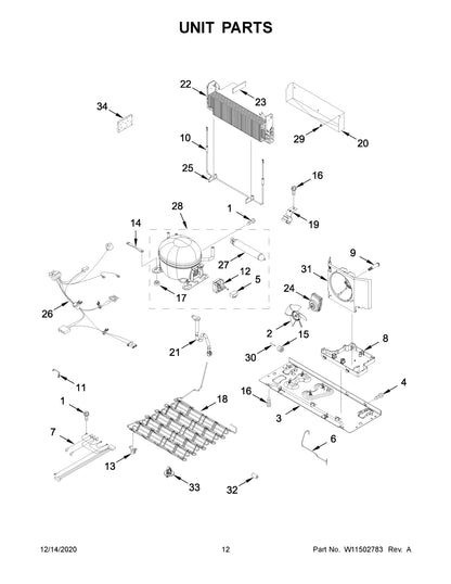 Diagram: Unit Parts - see part 7