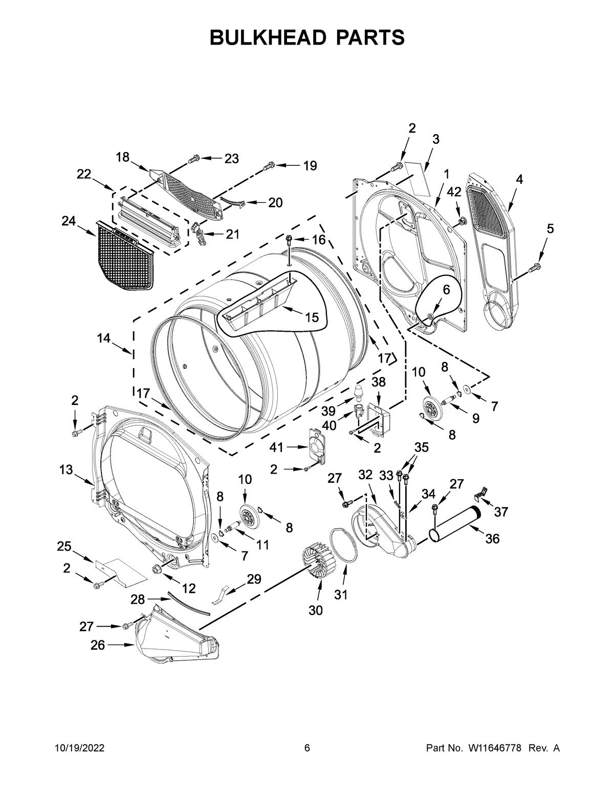 Diagram: Bulkhead Parts - see part 13