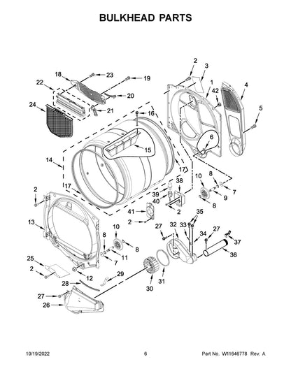 Diagram: Bulkhead Parts - see part 13