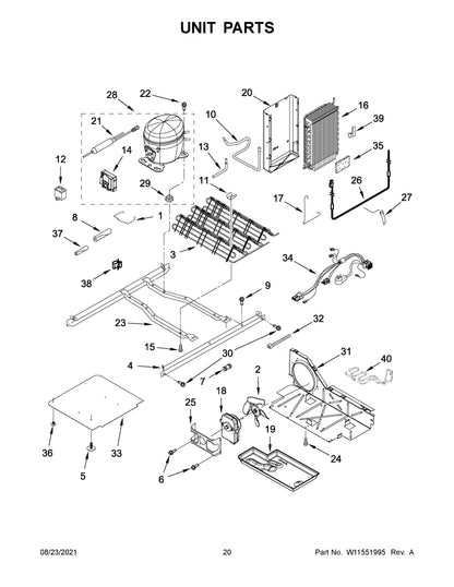Diagram: Unit Parts - see part 27