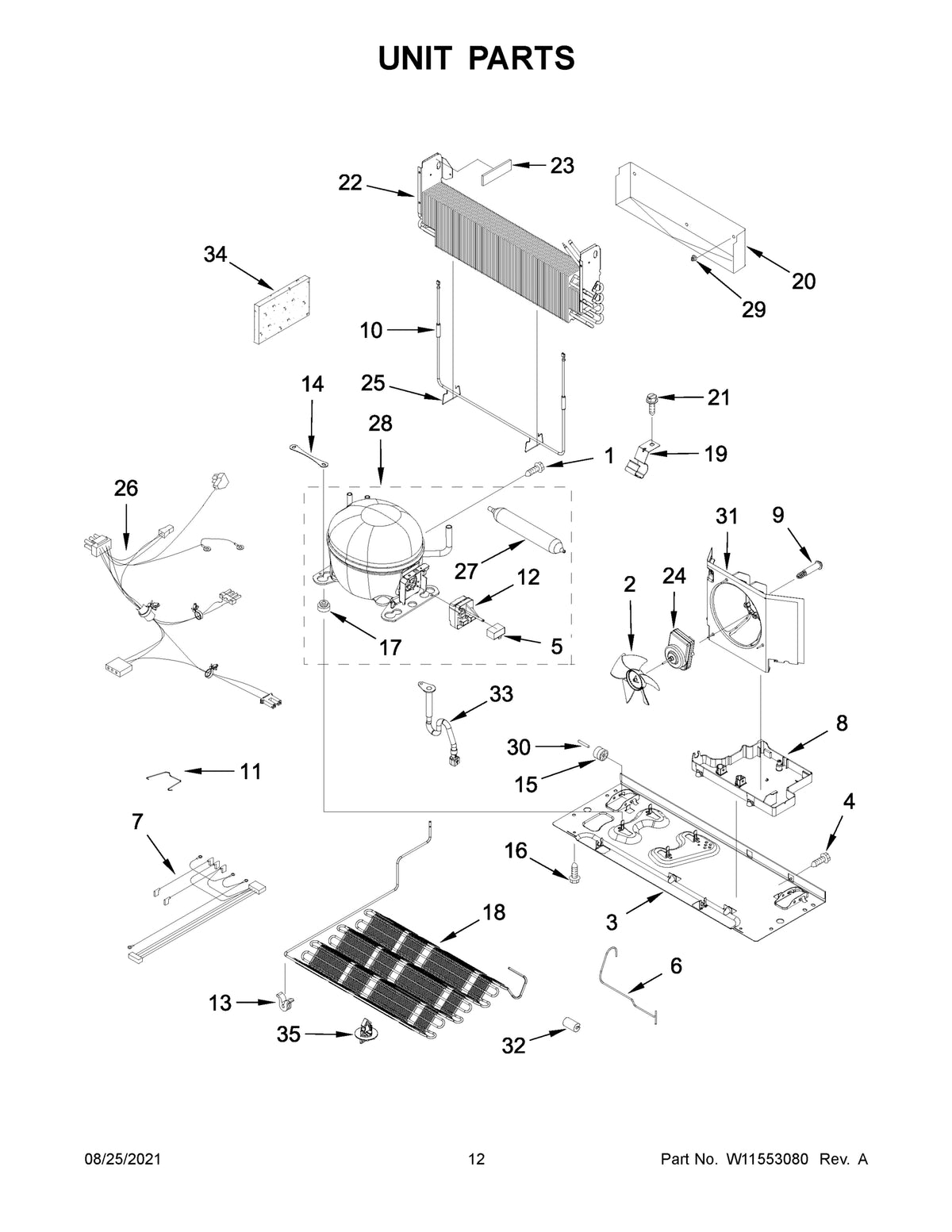 Diagram: Unit Parts - see part 22A