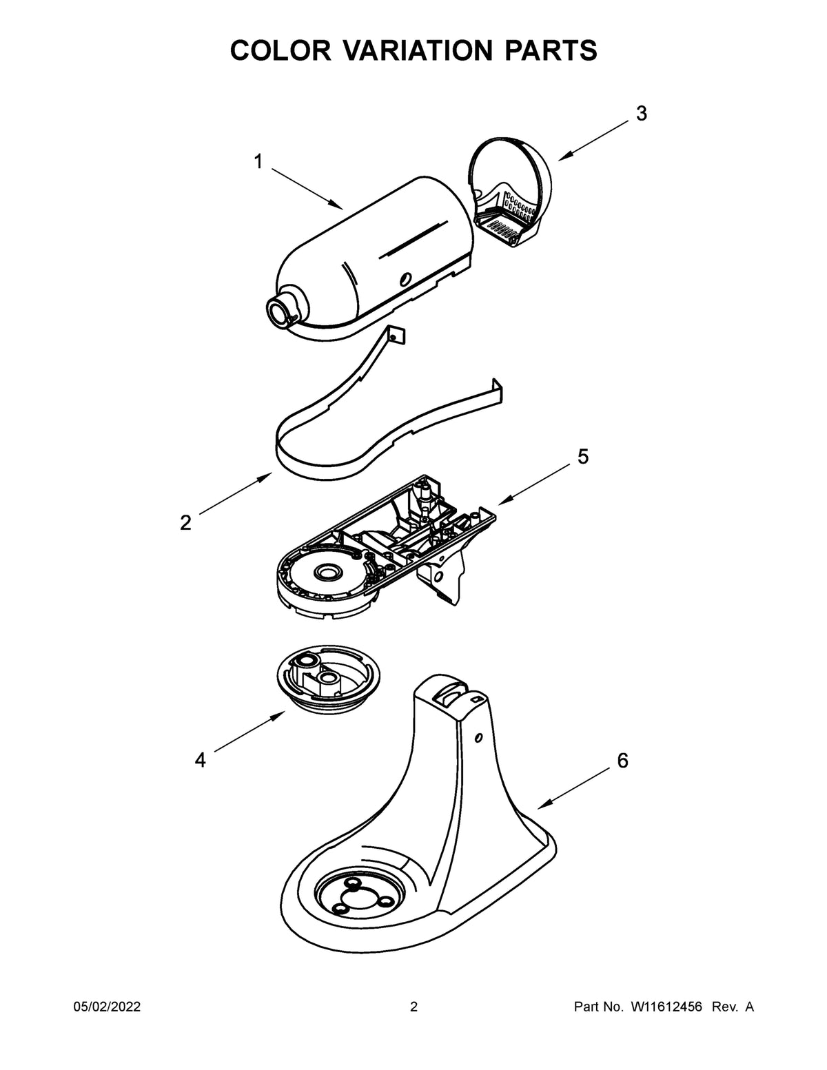 Diagram: Color Variation Parts - see part 3