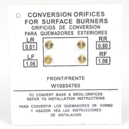 W10838118 Whirlpool LP Surface Burner Conversion Kit