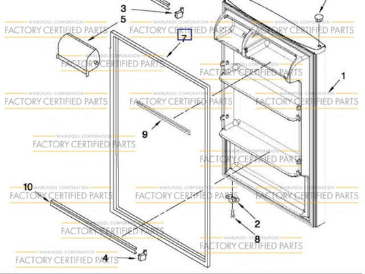 WP2319266T Whirlpool Fresh Food Door Gasket (Beige)