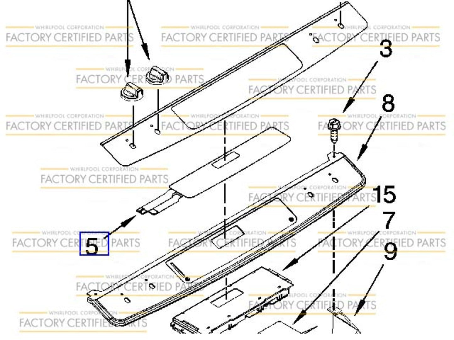 WPW10207928 Whirlpool Switch Membrane (Black)