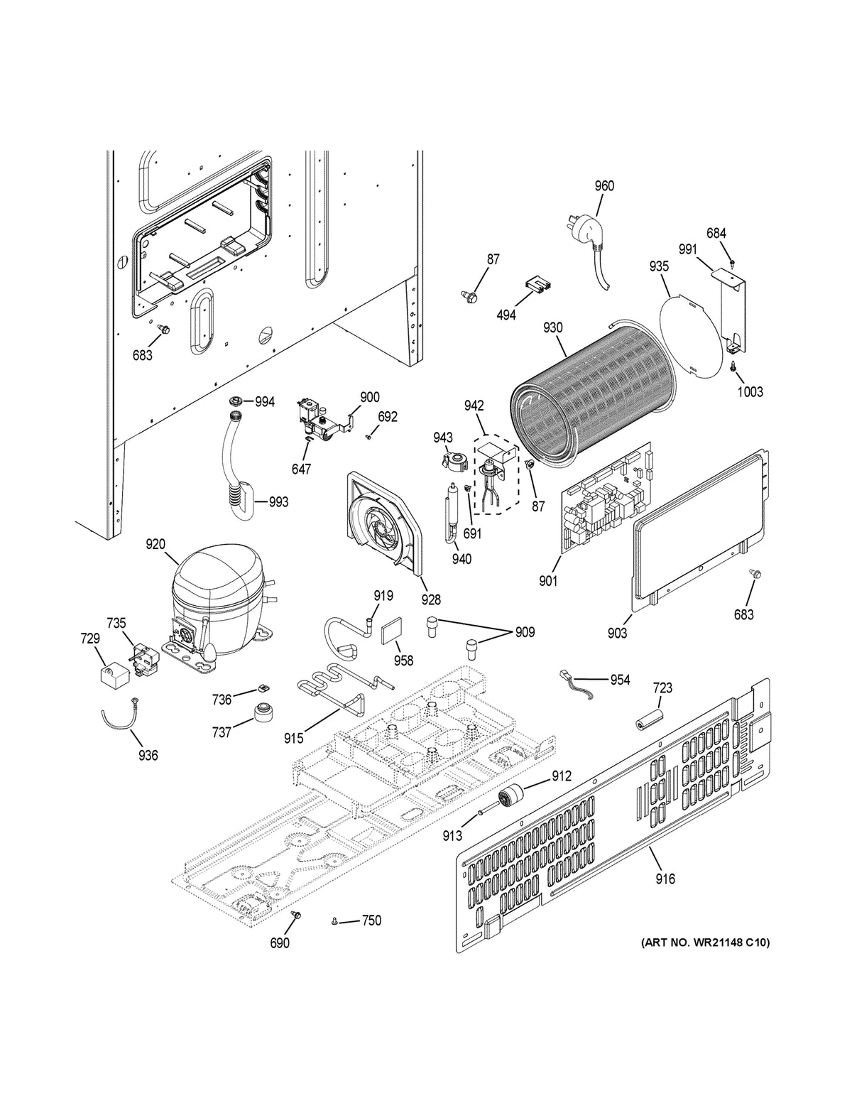 Diagram: Machine Compartment - see part 683