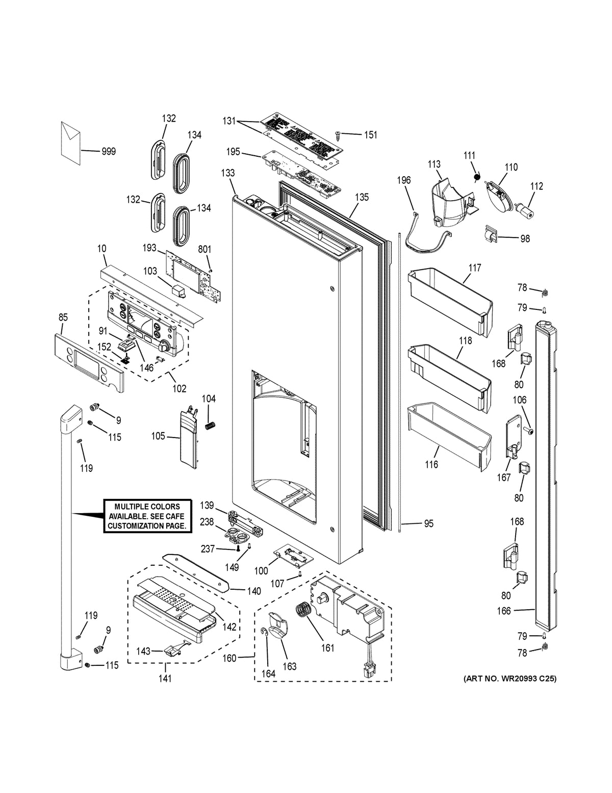 Diagram: Dispenser Door - see part 119