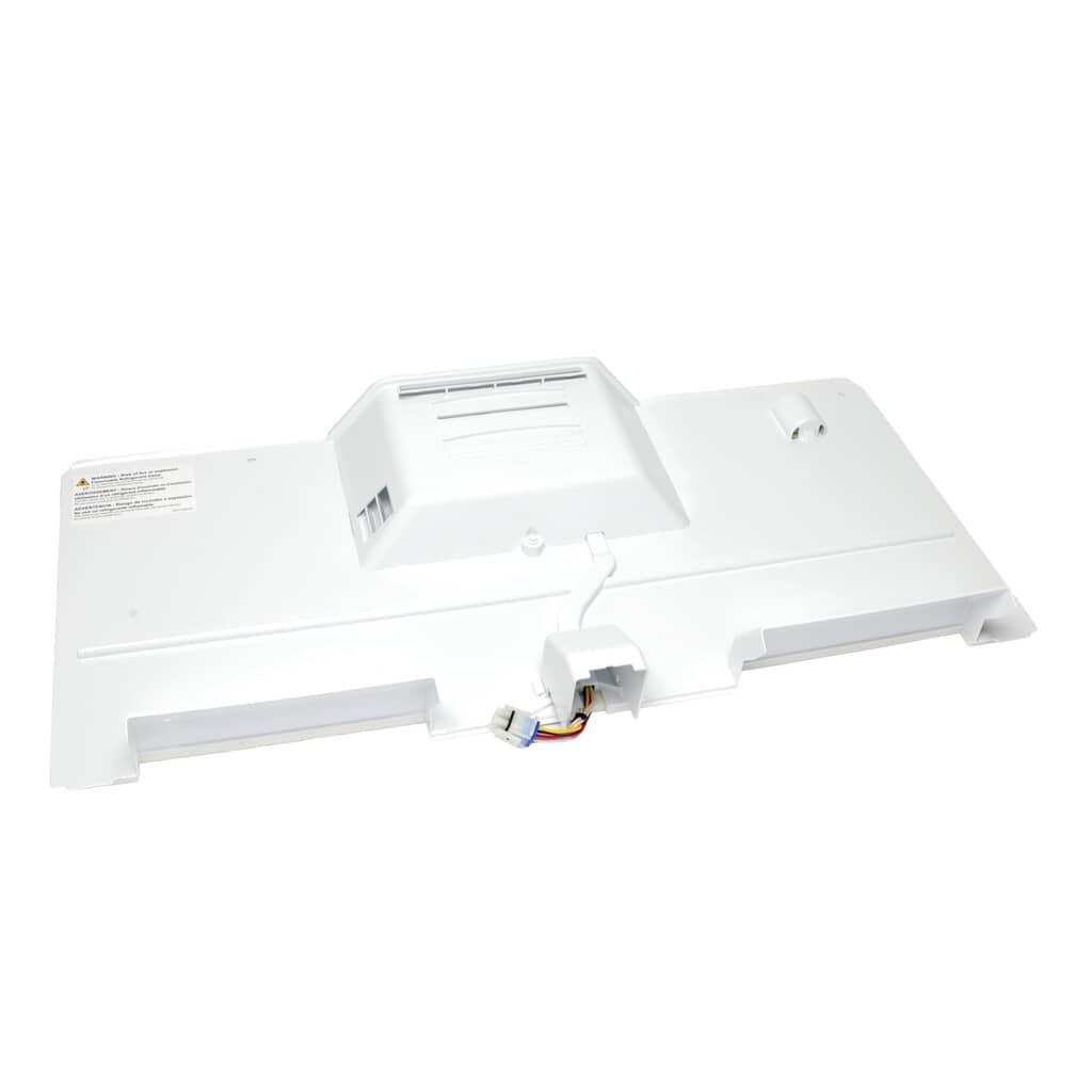 WR49X40247 GE Freezer Evaporator Cover & Fan Motor Assembly