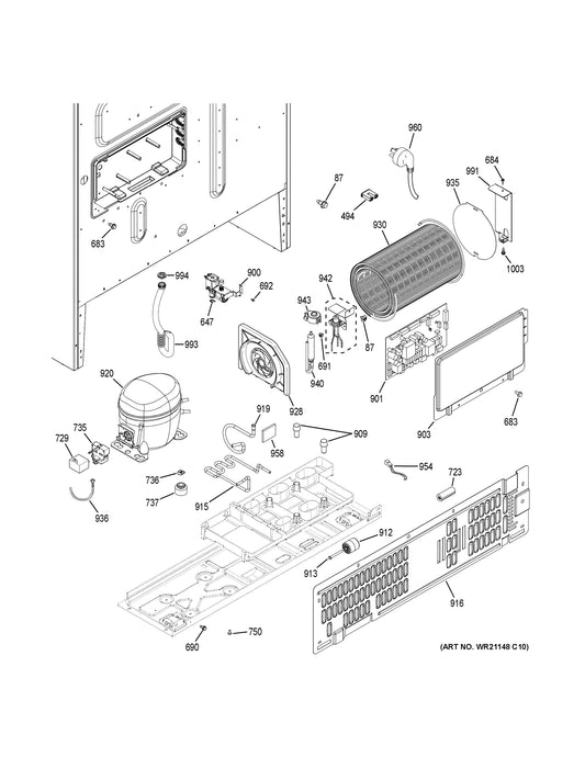 Diagram: Machine Compartment - see part 930