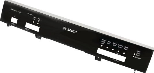 Bosch 00665888 black dishwasher control panel, front view