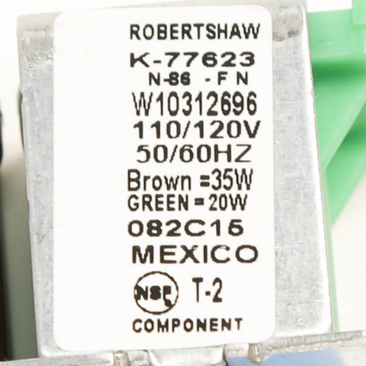 Whirlpool WPW10312696 Refrigerator Dual Water Inlet Valve - Genuine OEM